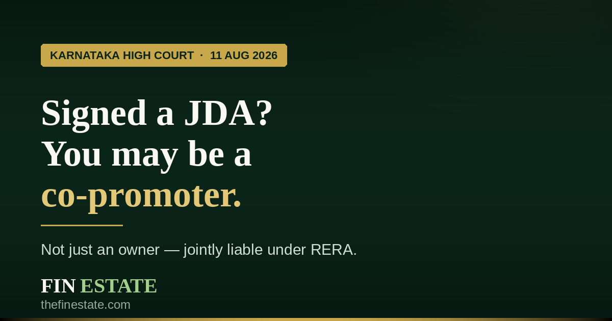 JDA landowner RERA co-promoter liability — Karnataka High Court ruling 2026