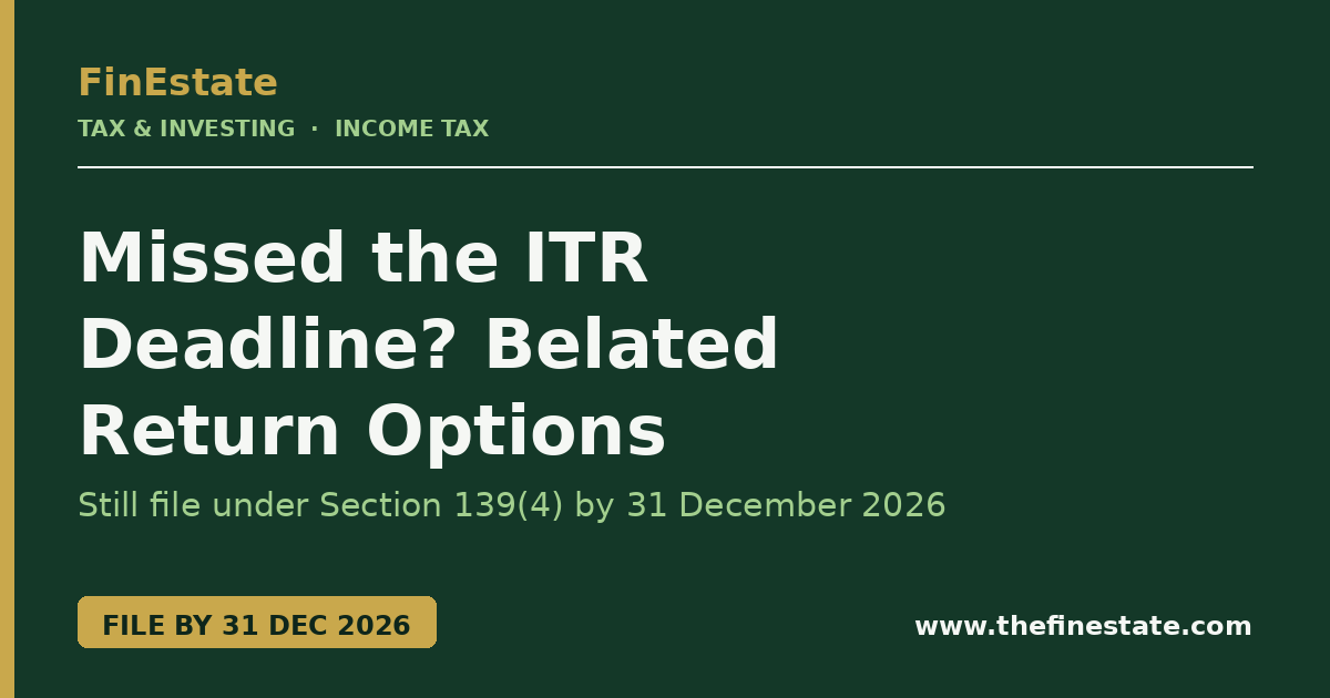Missed the ITR deadline? Belated return options, Section 234F late fee and capital-loss rules for AY 2026-27 explained