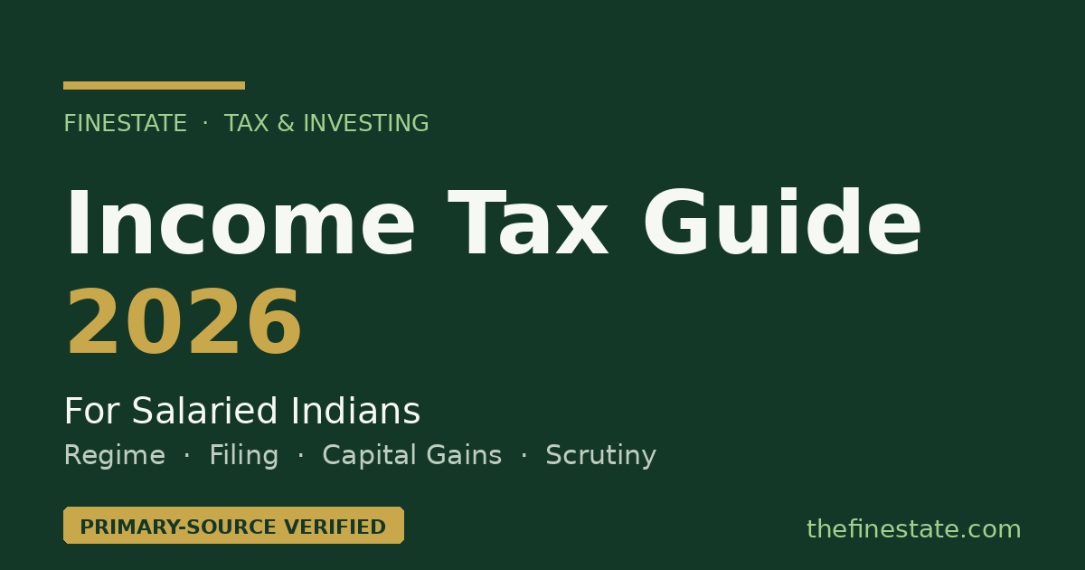 Income tax guide for salaried Indians 2026 — regime choice, ITR filing, capital gains, advance tax, and scrutiny